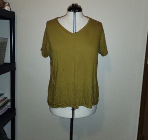Olive Green V-Neck T-Shirt